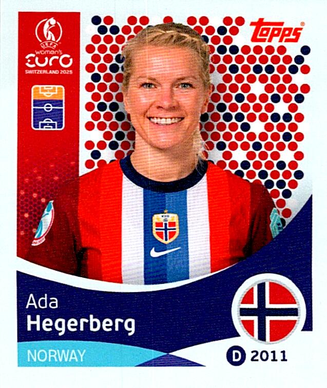 TOPPS WOMEN´S EURO SWITZERLAND 2025 ADA HEGERBERG Nº58