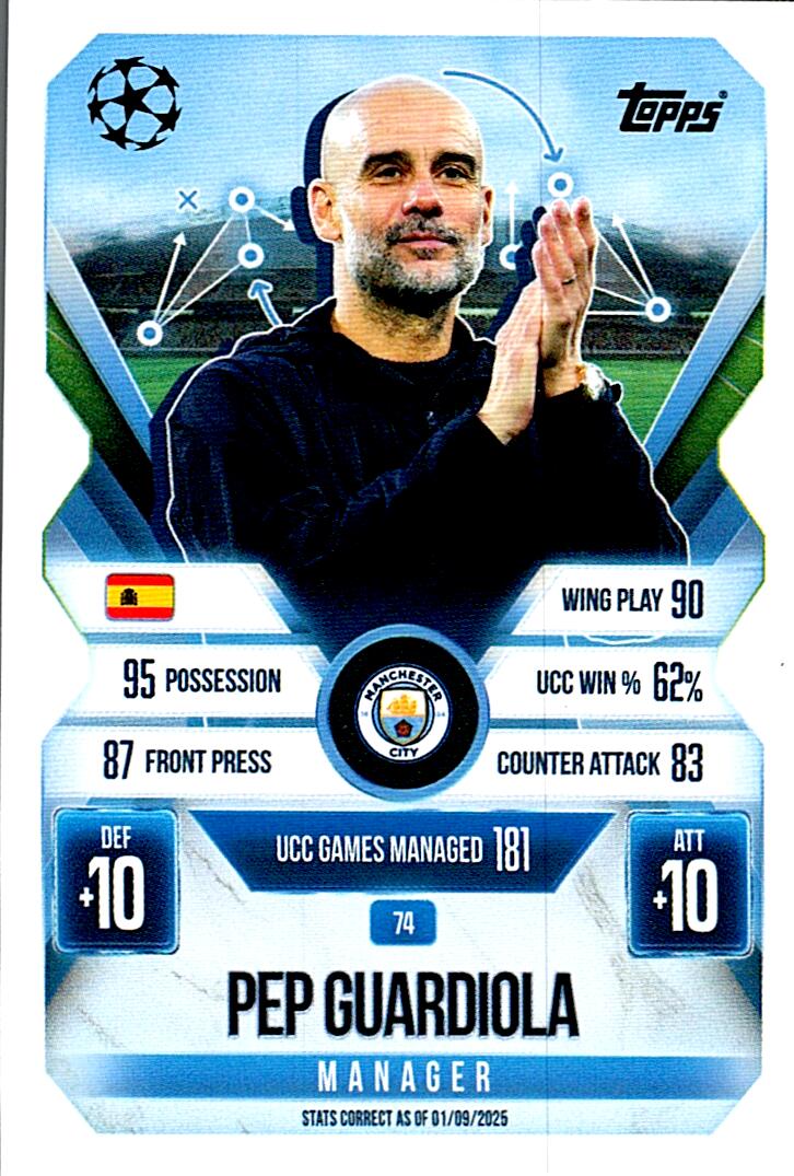 TOPPS MATCH ATTAX EXTRA 2025/26 PEP GUARDIOLA Nº74