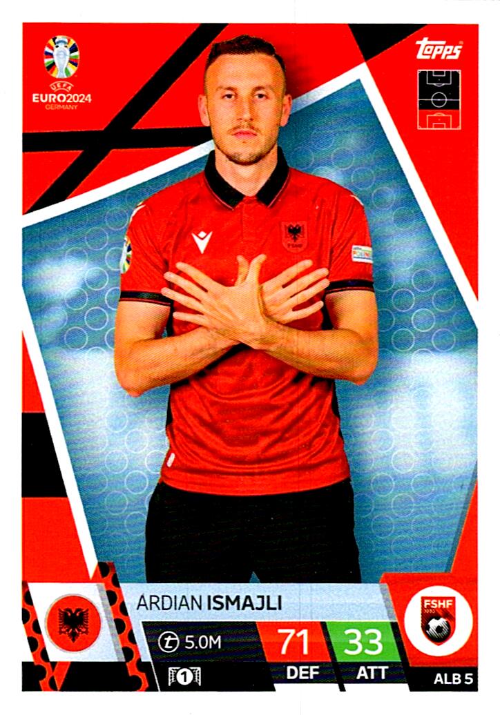 TOPPS MATCH ATTAX UEFA EURO 2024 ARDIAN ISMAJLI ALBANIA NºALB5