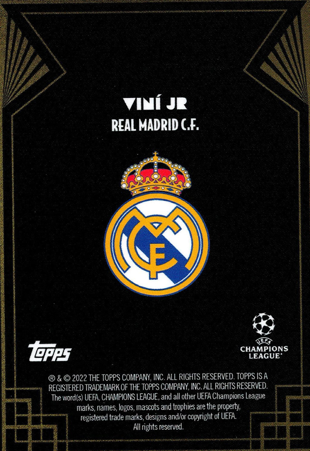 TOPPS DECO UCL 2021/2022 VINI JR GOLDEN GREAT