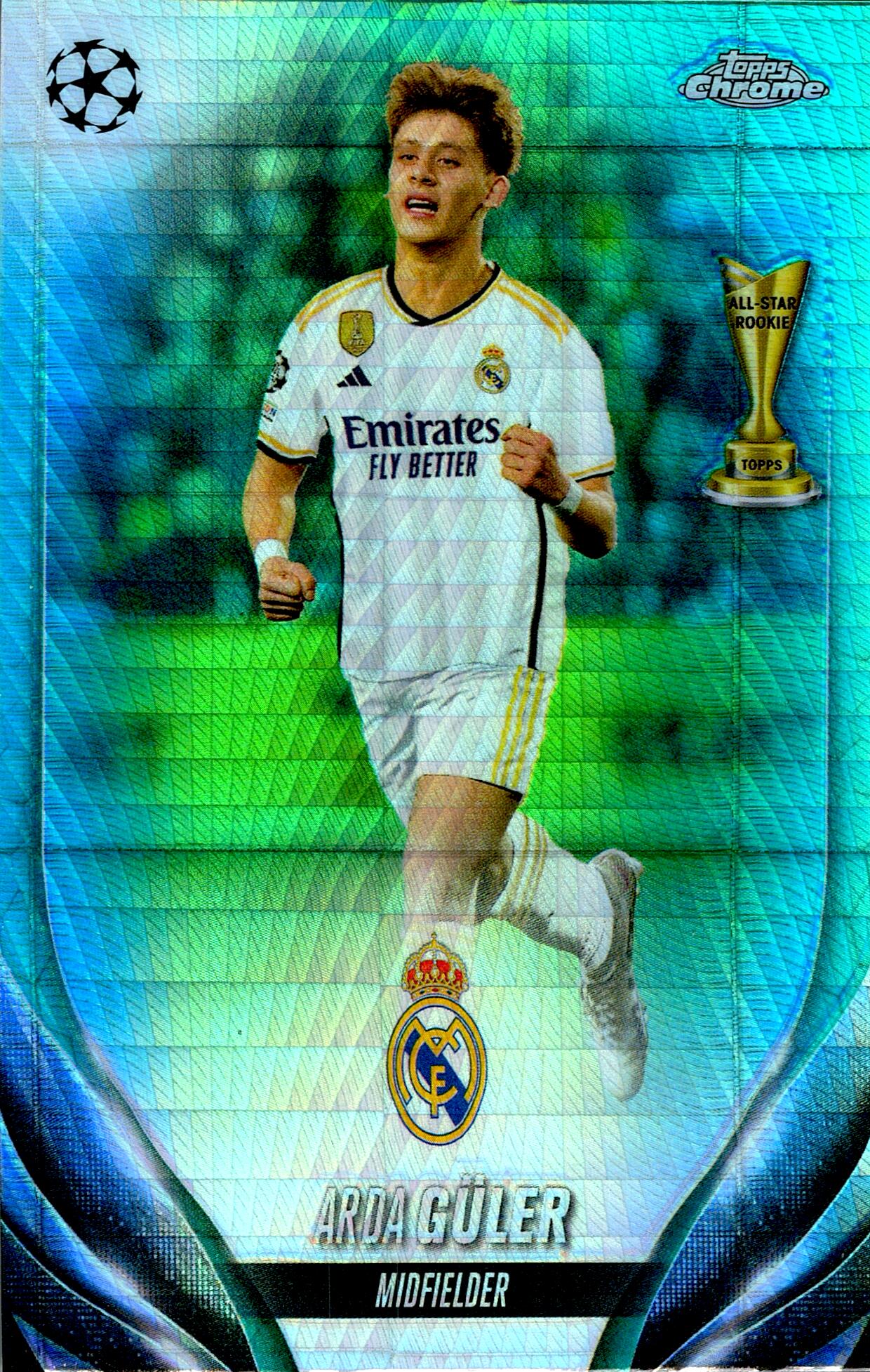 TOPPS CHROME UCL 2023/2024 ARDA GÜLER BLUE PARALLEL Nº152 ALL STARS ROOKIE