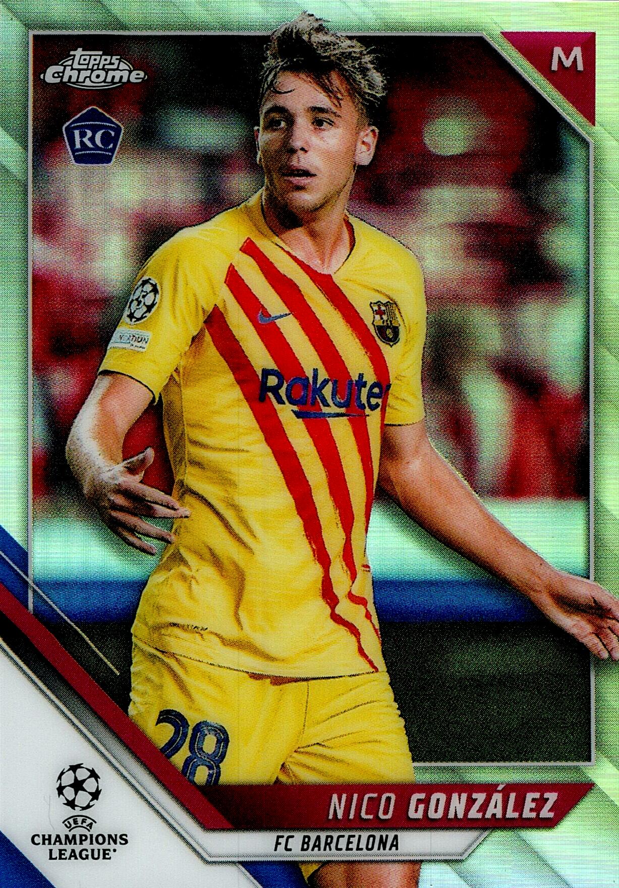 TOPPS UEFA CHAMPIONS LEAGUE 2021/2022 NICO GONZALEZ REFRACTOR Nº107 ROOKIE