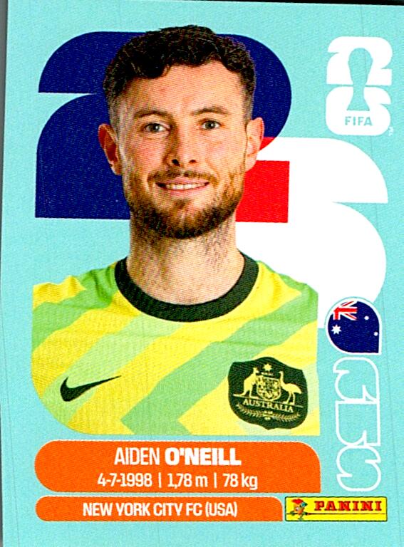 STICKERS FIFA WORLD CUP 2026 AIDEN O´NEILL NºAUS 14