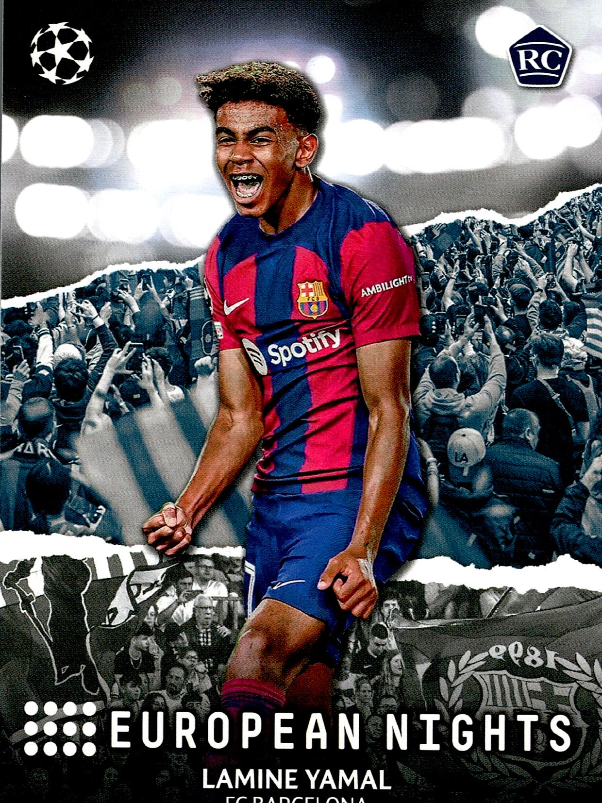 TOPPS UEFA CHAMPIONS LEAGUE 2023/2024 LAMINE YAMAL EUROPEAN NIGHTS NºEN-10 ROOKIE