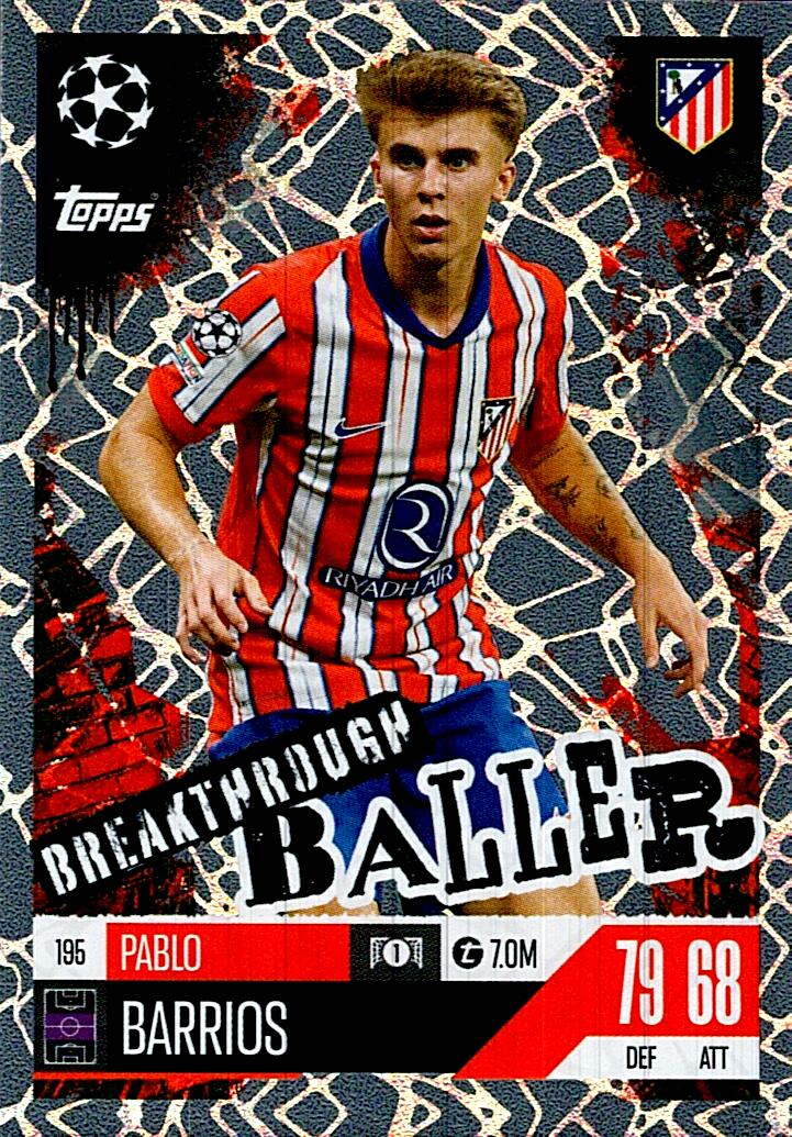 Match Attax Extra 2025 Pablo Barrios Breakthrough Baller nº195