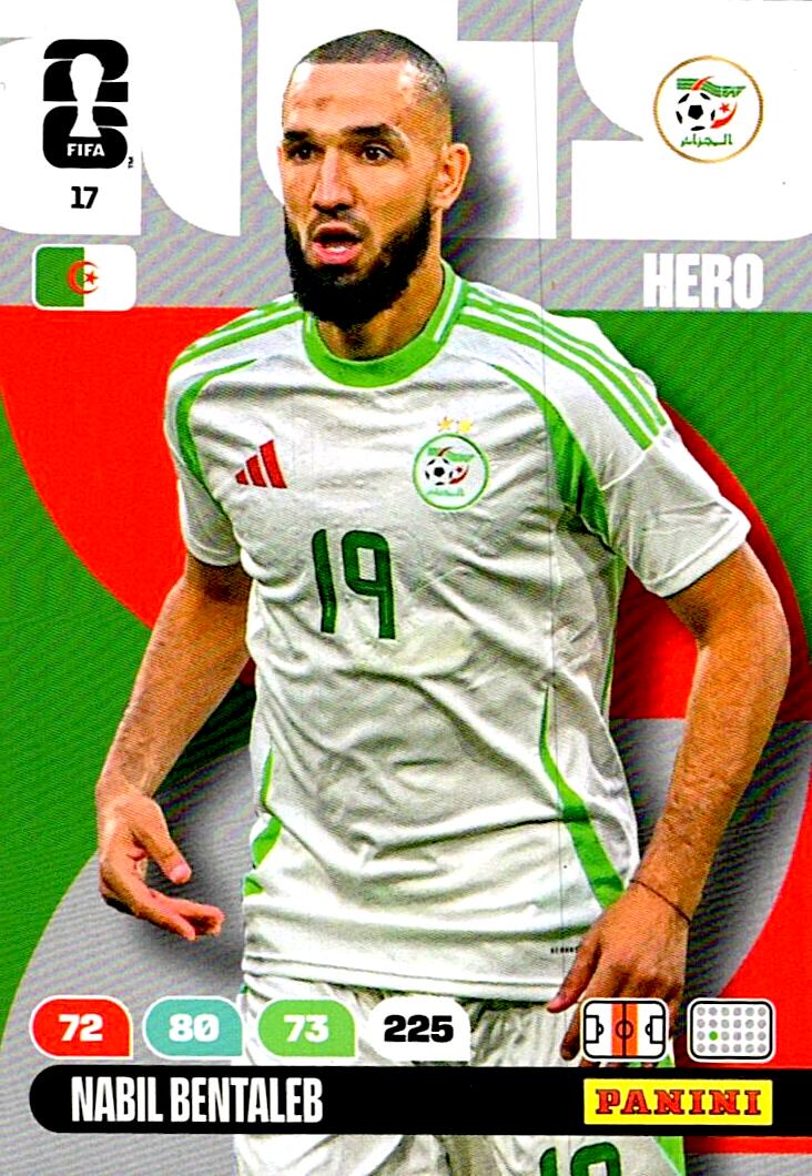 ADRENALYN WORLD CUP 2026 NABIL BENTALEB ALGERIA Nº17