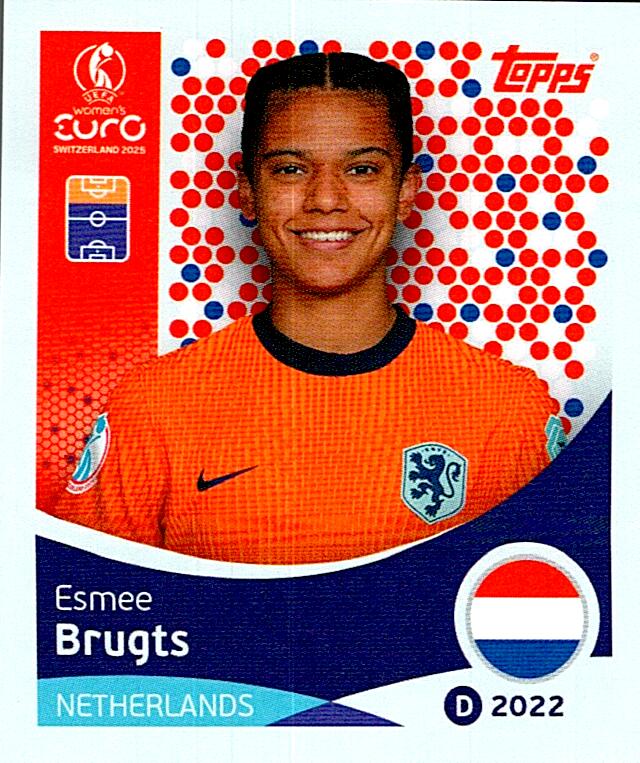 TOPPS WOMEN´S EURO SWITZERLAND 2025 ESMEE BRUGTS Nº299