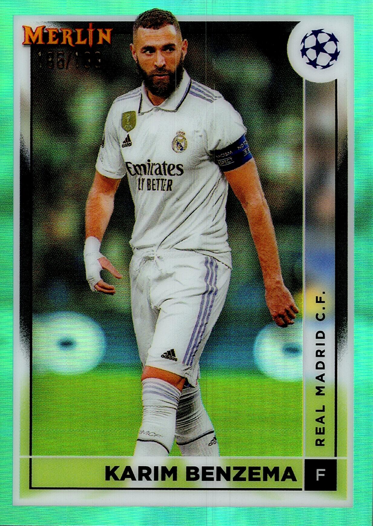 TOPPS MERLIN 2022/2023 KARIM BENZEMA Nº120 NUMERADA /199
