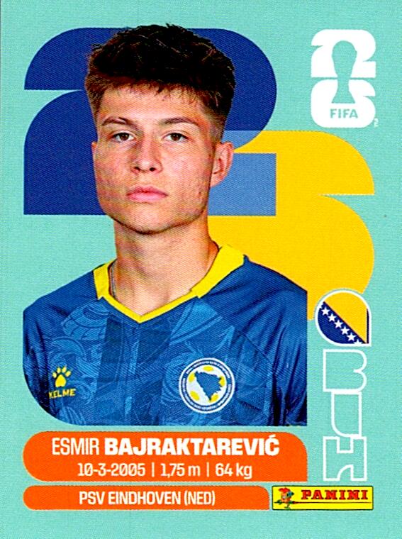 STICKERS FIFA WORLD CUP 2026 ESMIR BAJRAKTAREVIC NºBIH 15