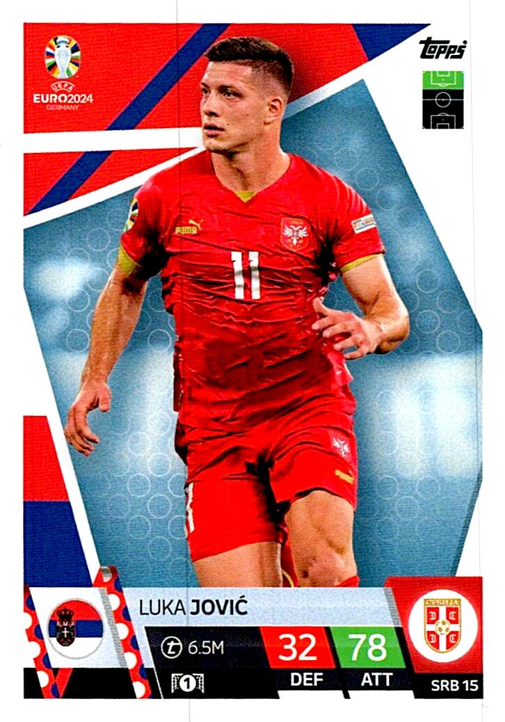 TOPPS MATCH ATTAX UEFA EURO 2024 LUKA JOVIC SERBIA NºSRB15