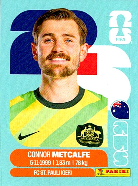 STICKERS FIFA WORLD CUP 2026 CONNOR METCALFE NºAUS 15