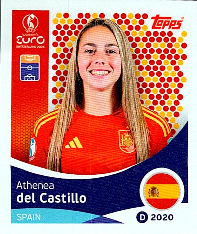 TOPPS WOMEN´S EURO SWITZERLAND 2025 ATHENEA DEL CASTILLO Nº107