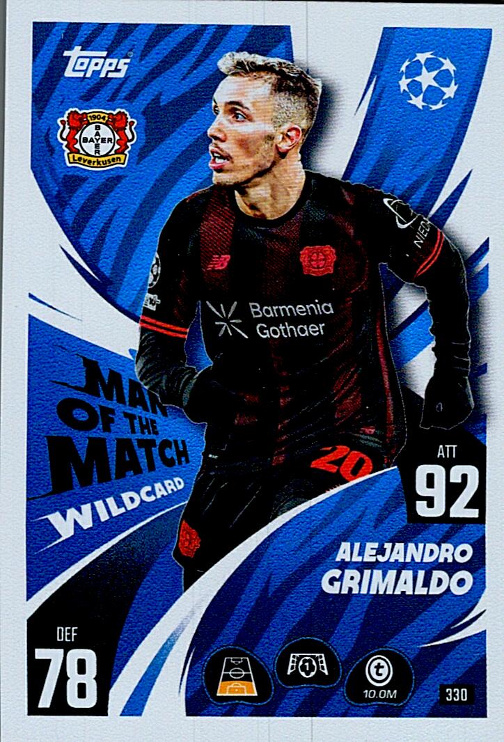 MATCH ATTAX CHAMPIONS LEAGUE 2025/2026 GRIMALDO MAN OF THE MATCH Nº330