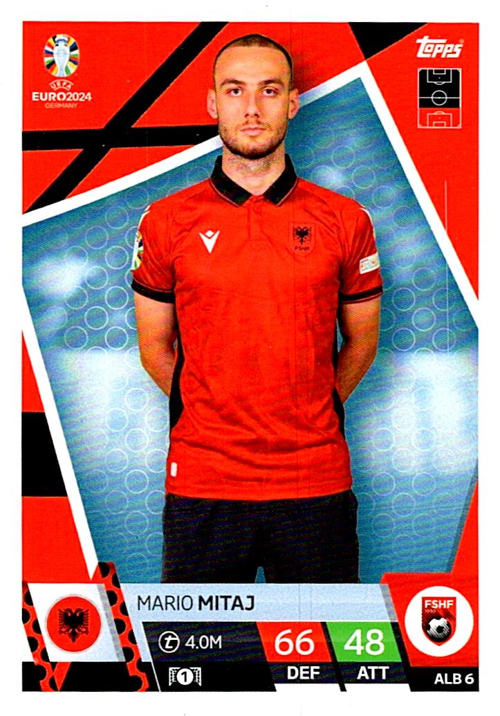 TOPPS MATCH ATTAX UEFA EURO 2024 MARIO MITAJ ALBANIA NºALB6