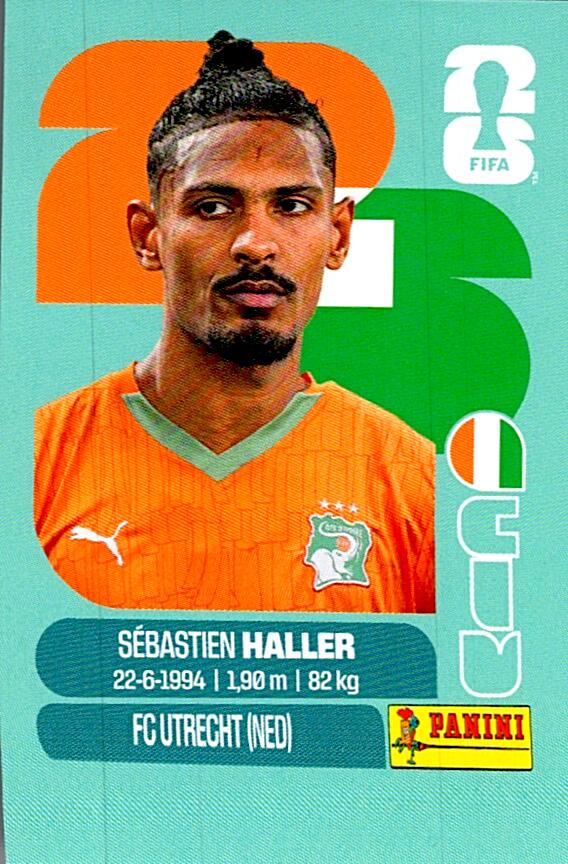 STICKERS FIFA WORLD CUP 2026 SEBASTIEN HALLER NºCIV 16