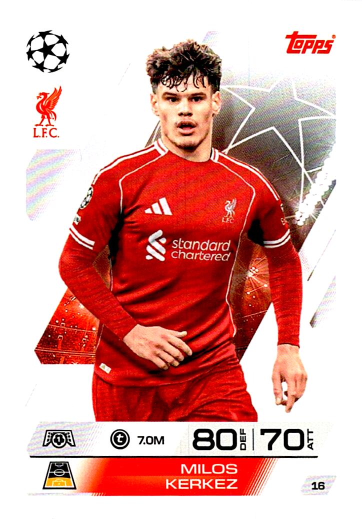 MATCH ATTAX CHAMPIONS LEAGUE 2025/2026 MILOS KERKEZ Nº16