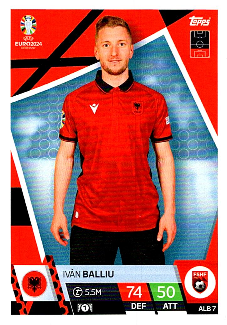 TOPPS MATCH ATTAX UEFA EURO 2024 IVAN BALLIU ALBANIA NºALB7