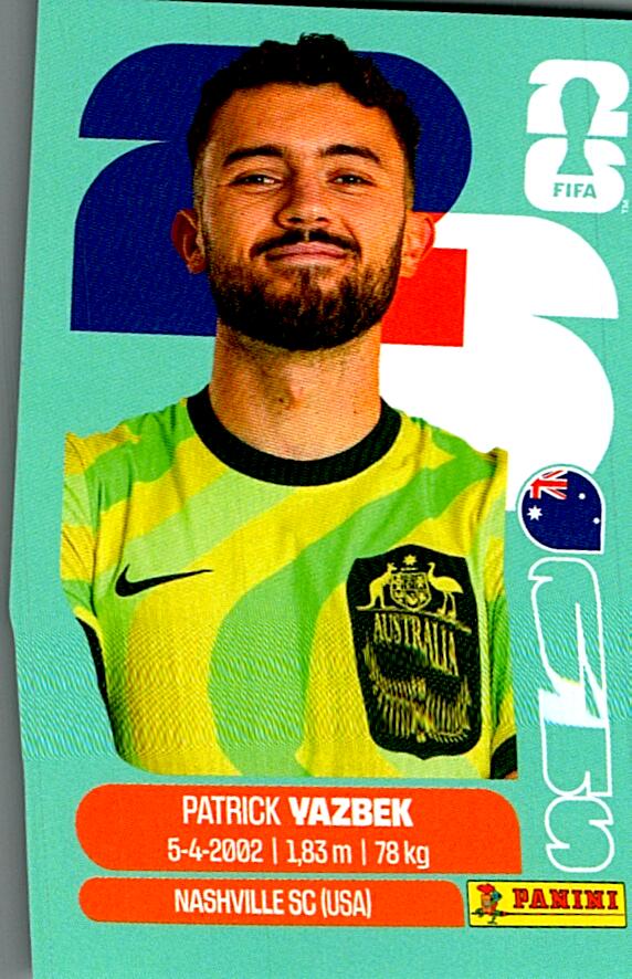 STICKERS FIFA WORLD CUP 2026 PATRICK YAZBEK NºAUS 16