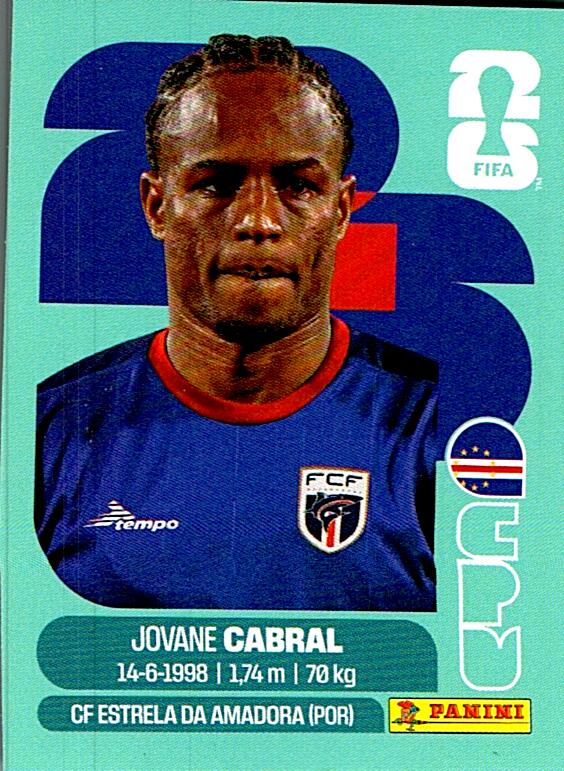 STICKERS FIFA WORLD CUP 2026 JOVANE CABRAL NºCPV 16