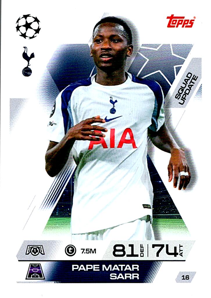 TOPPS MATCH ATTAX EXTRA 2025/26 PAPE MATAR SARR Nº16