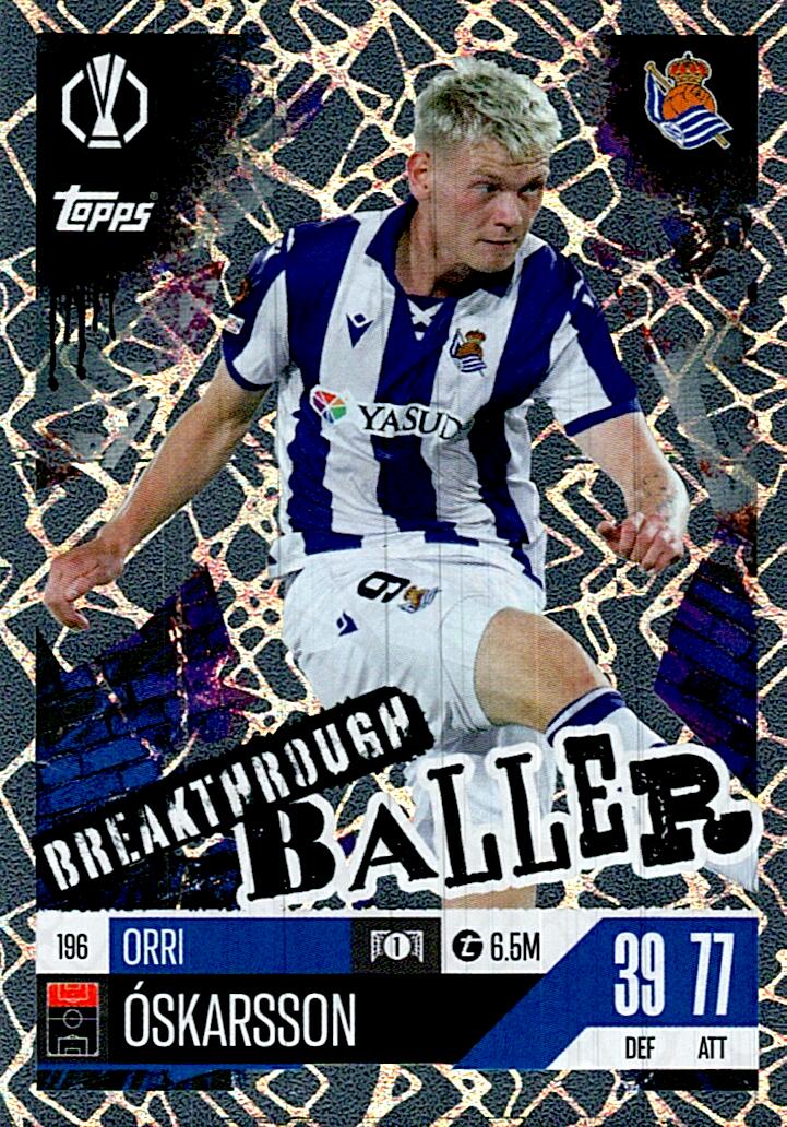 Match Attax Extra 2025 Orri Oskarsson Breakthrough Baller nº196