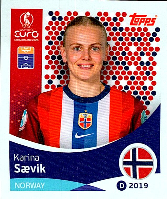 TOPPS WOMEN´S EURO SWITZERLAND 2025 KARINA SAEVIK Nº60