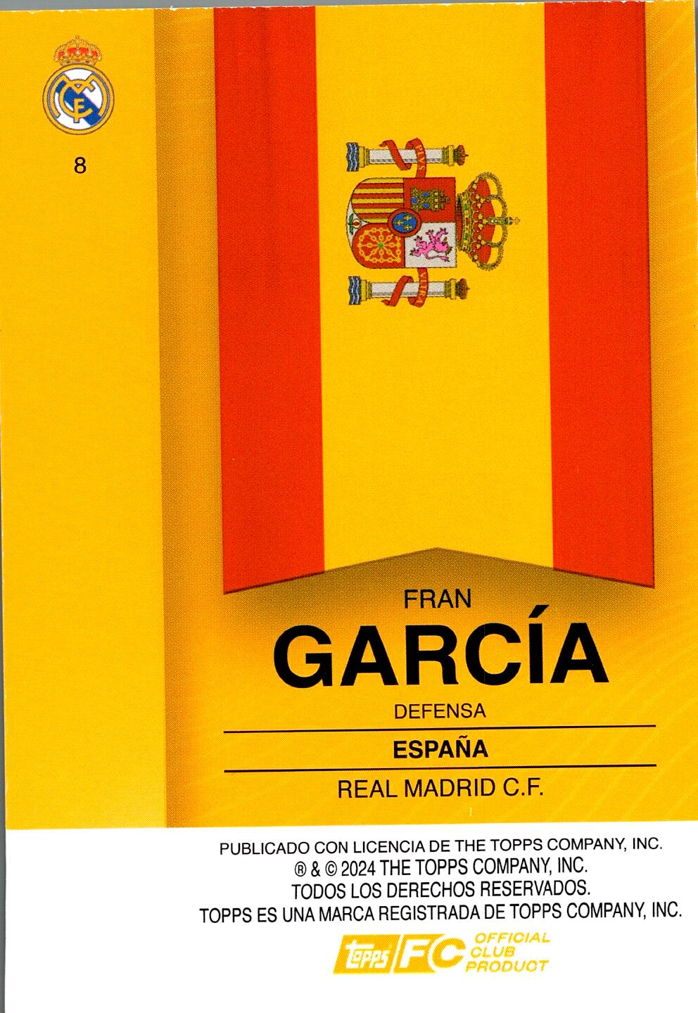 FAN SET REAL MADRID 2024/25 FRAN GARCIA Nº8