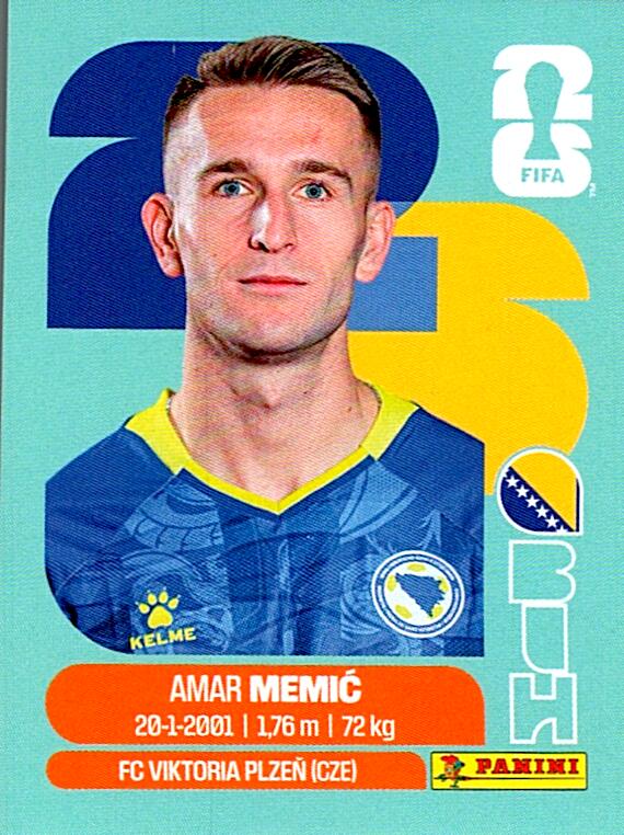 STICKERS FIFA WORLD CUP 2026 AMAR MEMIC NºBIH 16