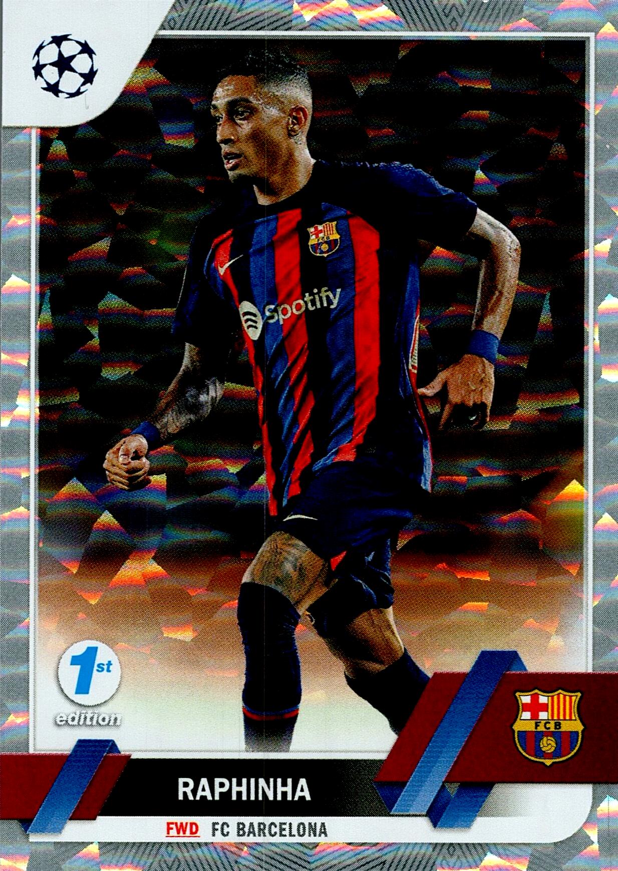TOPPS UEFA CHAMPIONS LEAGUE 2022/2023 RAPHINHA REFRACTOR Nº164 1ST