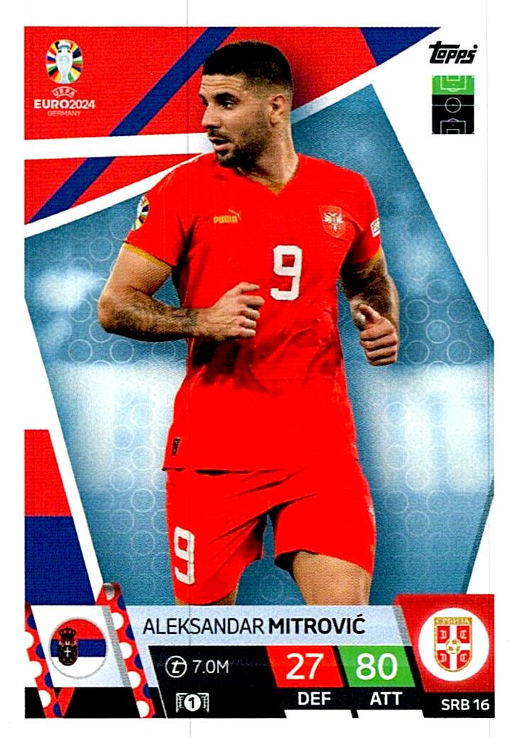 TOPPS MATCH ATTAX UEFA EURO 2024 ALEKSANDAR MITROVIC SERBIA NºSRB16
