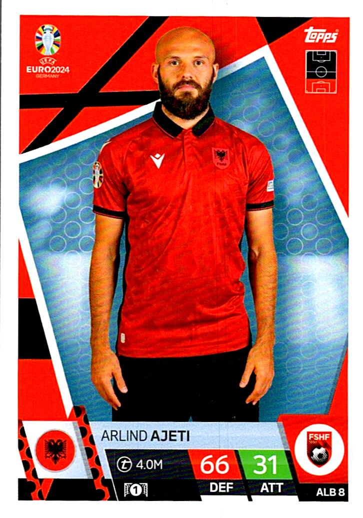 TOPPS MATCH ATTAX UEFA EURO 2024 ARLIND AJETI ALBANIA NºALB8