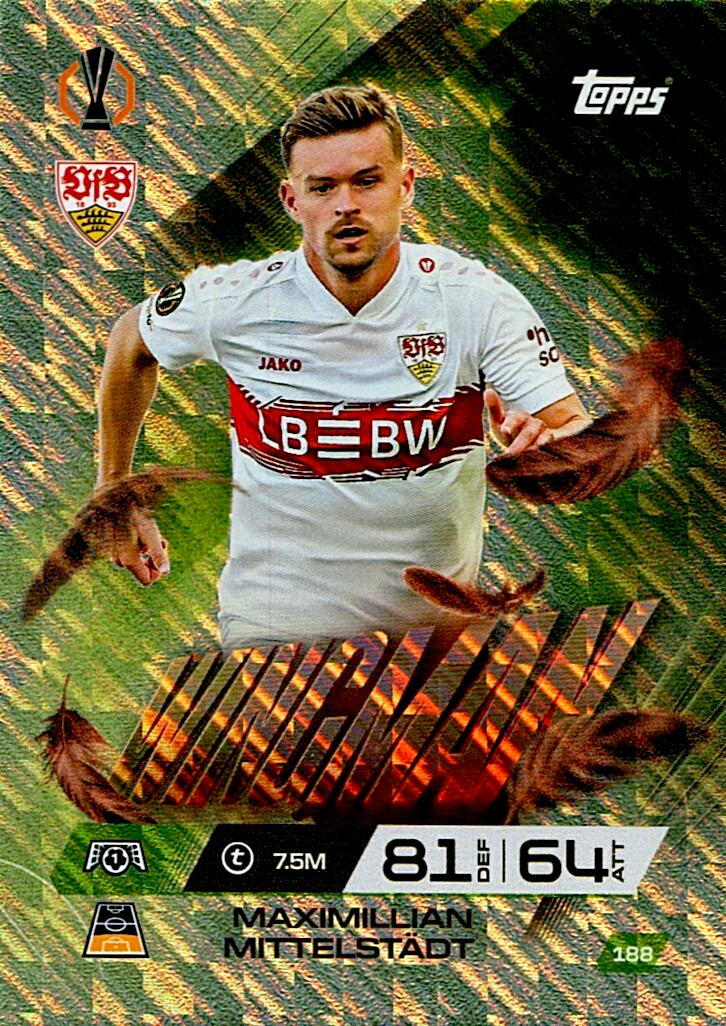 TOPPS MATCH ATTAX EXTRA 2025/26 MAXIMILLIAM MITTELSTÄDT WINGMAN Nº188