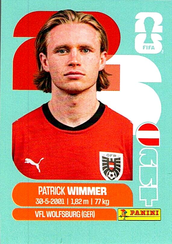 STICKERS FIFA WORLD CUP 2026 PATRICK WIMMER NºAUT 17