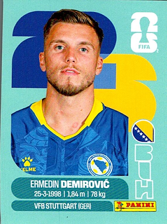 STICKERS FIFA WORLD CUP 2026 ERMEDIN DEMIROVIC NºBIH 17