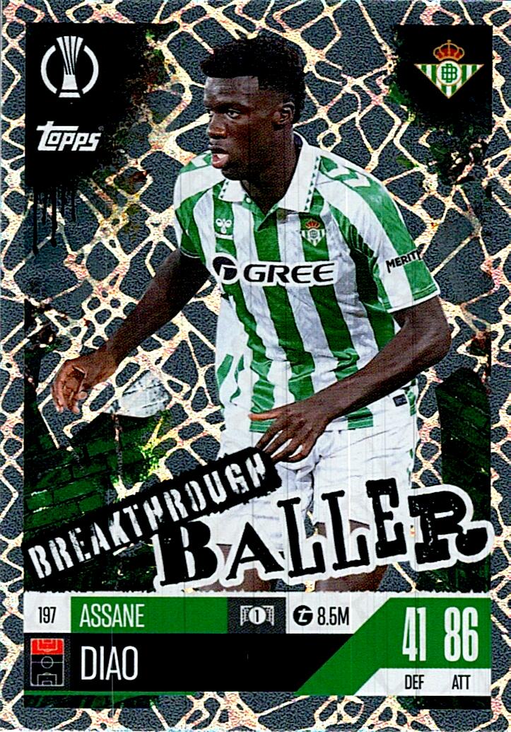 Match Attax Extra 2025 Assane Diao Breakthrough Baller nº197