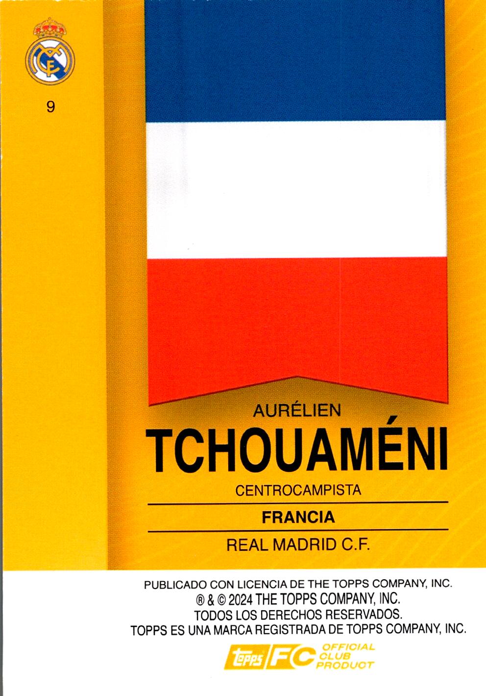 FAN SET REAL MADRID 2024/25 AURELIEN TCHOUAMENI Nº9