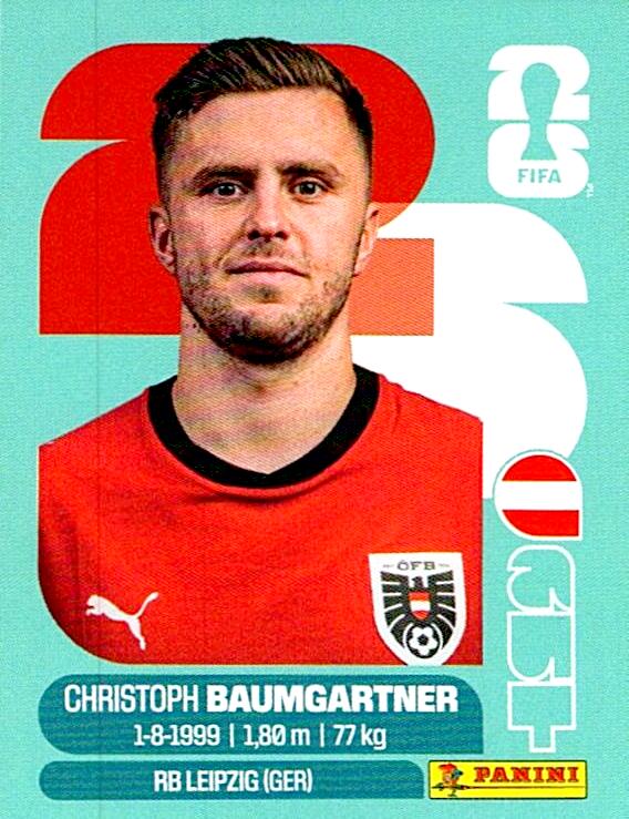 STICKERS FIFA WORLD CUP 2026 CHRISTOPH BAUMGARTNER NºAUT 18