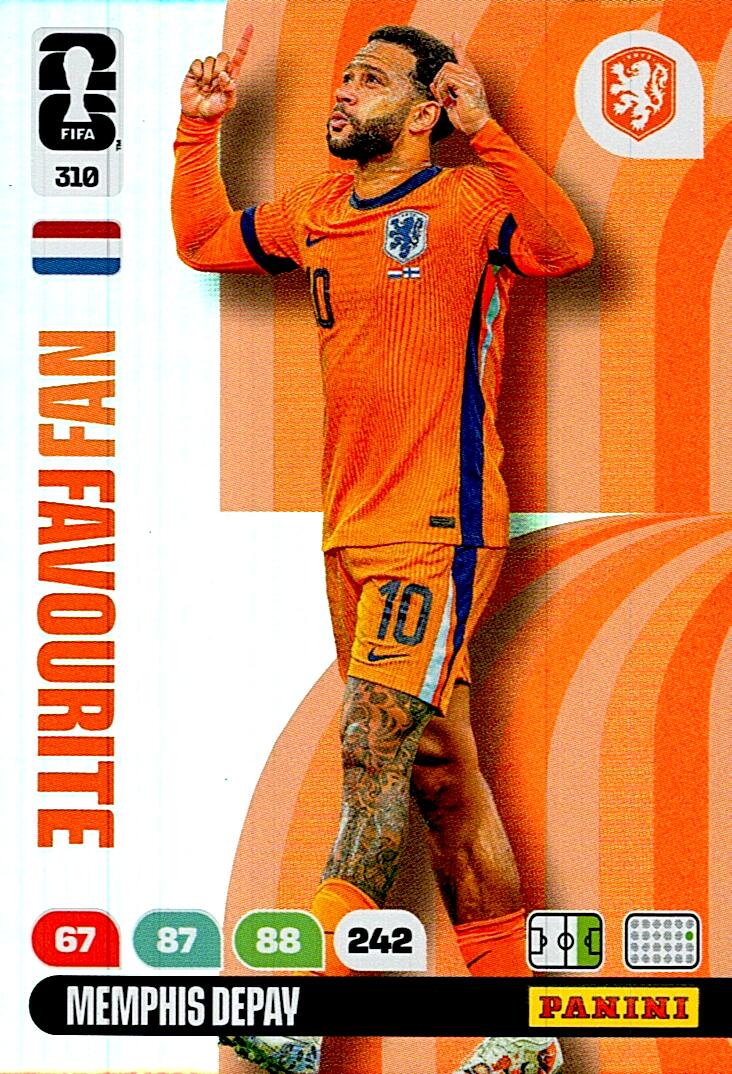 ADRENALYN WORLD CUP 2026 MEMPHIS DEPAY NETHERLAND FANS FAVOURITE Nº310