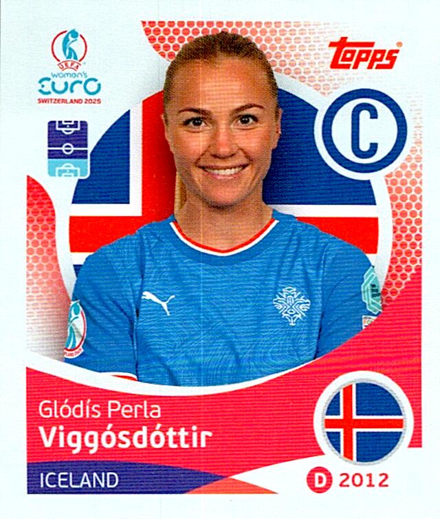 TOPPS WOMEN´S EURO SWITZERLAND 2025 GLÓDÍS PERLA VIGGÓSDÓTTIR Nº62