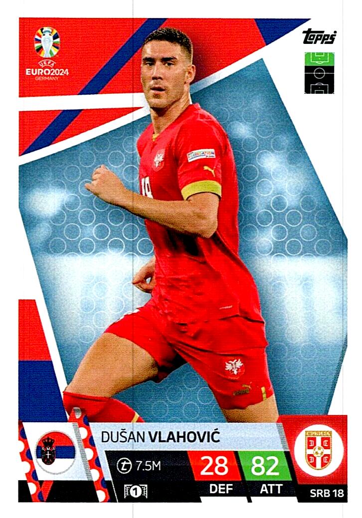 TOPPS MATCH ATTAX UEFA EURO 2024 DUSAN VLAHOVIC SERBIA NºSRB18