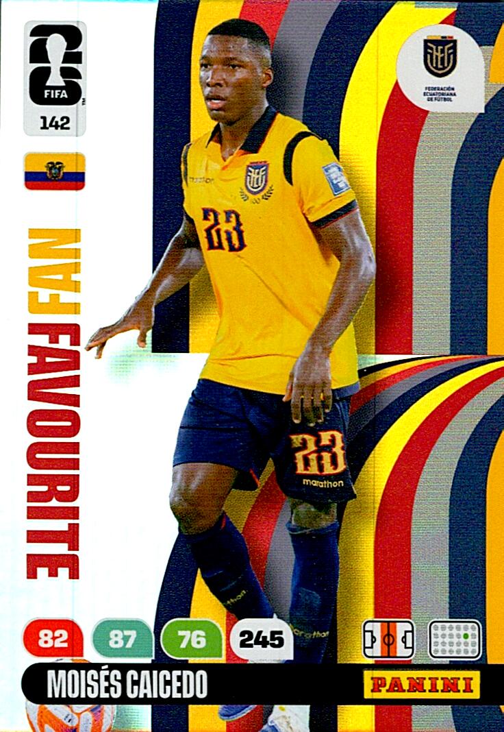 ADRENALYN WORLD CUP 2026 MOISES CAICEDO ECUADOR FANS FAVOURITE Nº142