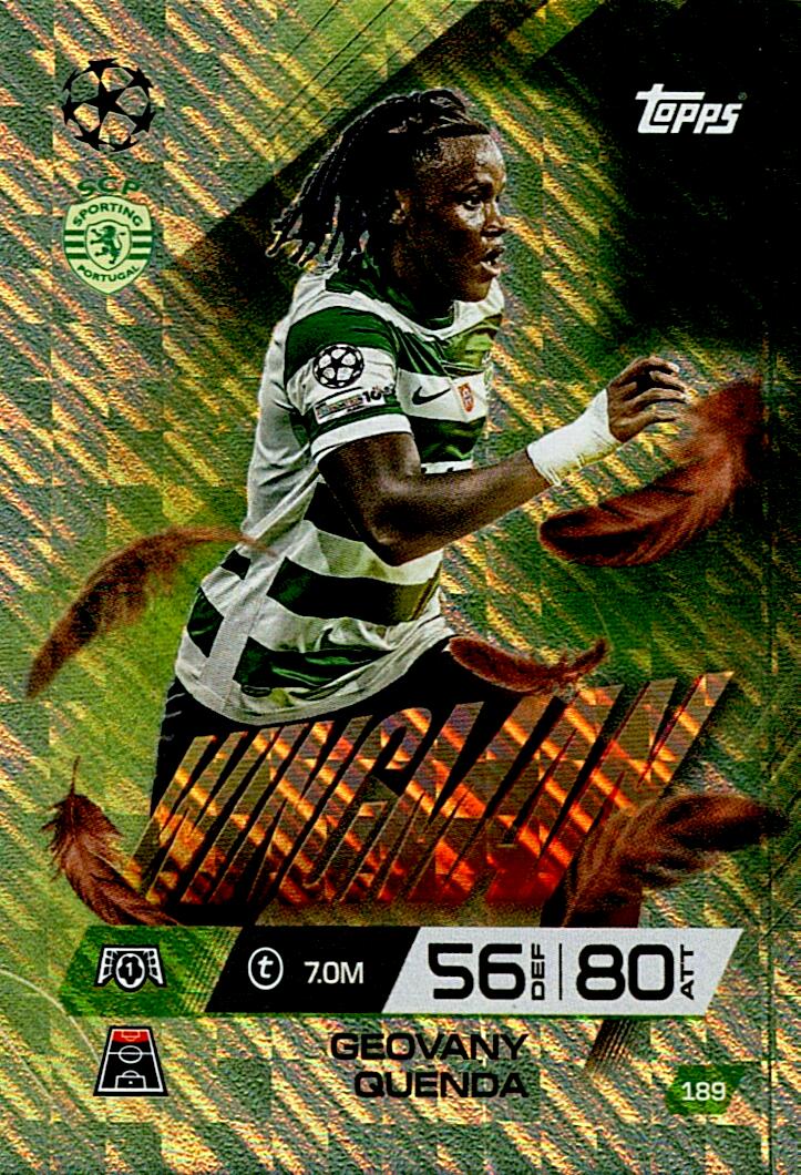 TOPPS MATCH ATTAX EXTRA 2025/26 GEOVANY QUENDA WINGMAN Nº189