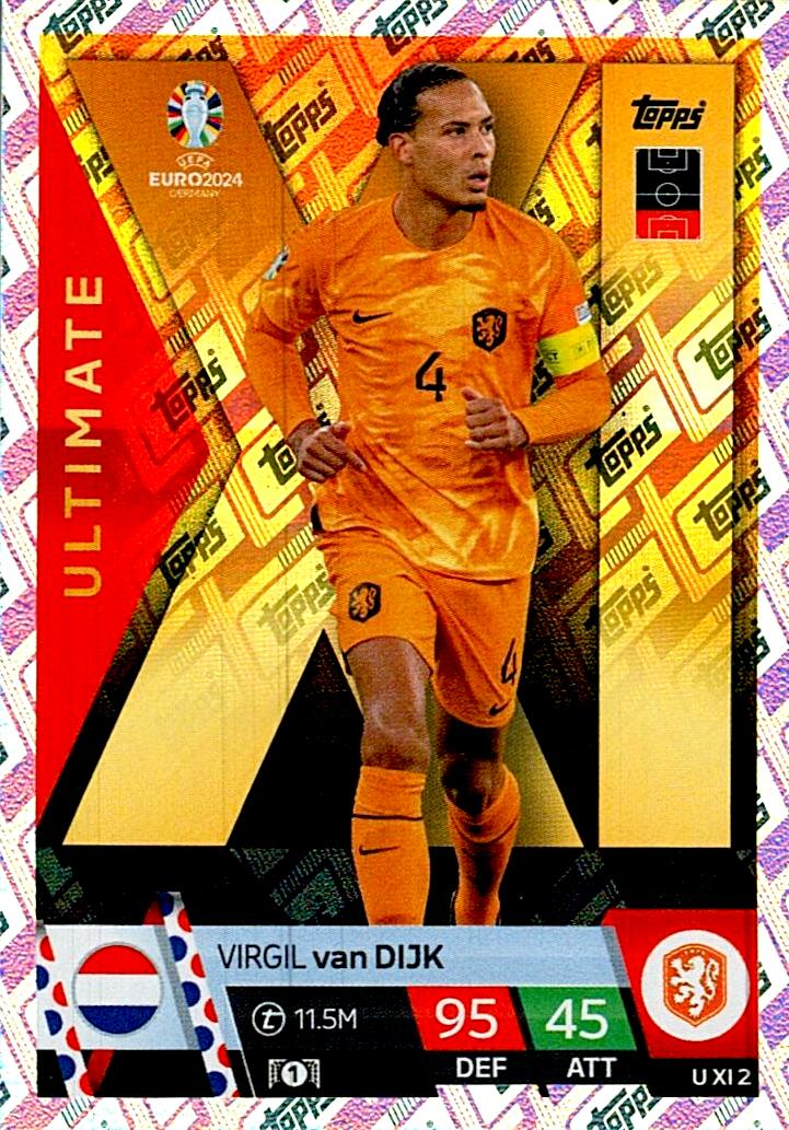 TOPPS MATCH ATTAX UEFA EURO 2024 VIRGIL VAN DIJK ULTIMATE XI NºU XI 2