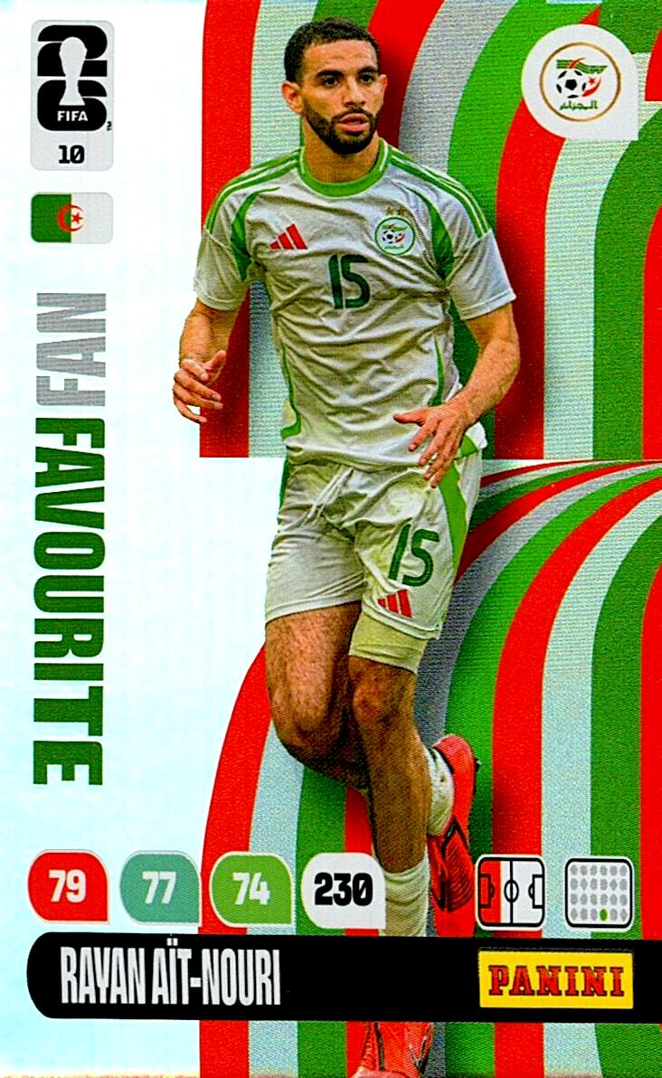 ADRENALYN WORLD CUP 2026 RAYAN AÏT-NOURI FANS FAVOURITE Nº10
