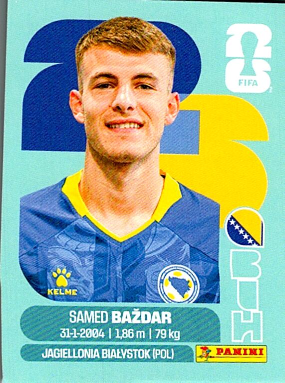STICKERS FIFA WORLD CUP 2026 SAMED BAZDAR NºBIH 19