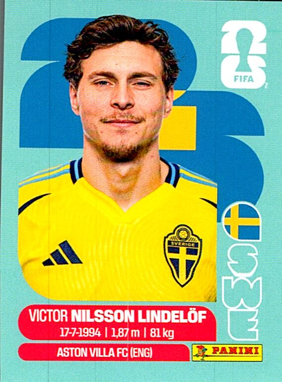 STICKERS FIFA WORLD CUP 2026 VICTOR NILSSON LINDELÖF NºSWE 6