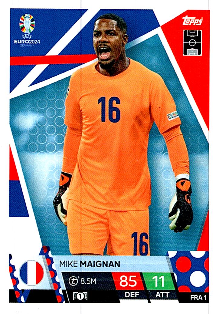 TOPPS MATCH ATTAX UEFA EURO 2024 MIKE MAIGNAN FRANCIA NºFRA1