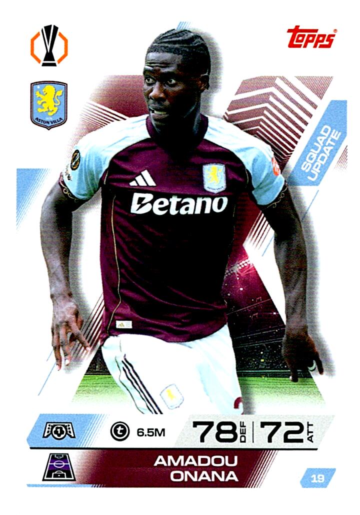 TOPPS MATCH ATTAX EXTRA 2025/26 AMADOU ONANA Nº19