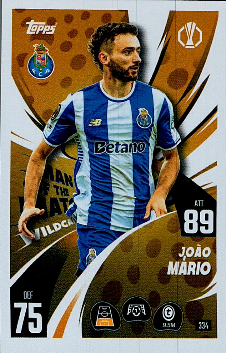 MATCH ATTAX CHAMPIONS LEAGUE 2025/2026 JOAO MARIO MAN OF THE MATCH Nº334