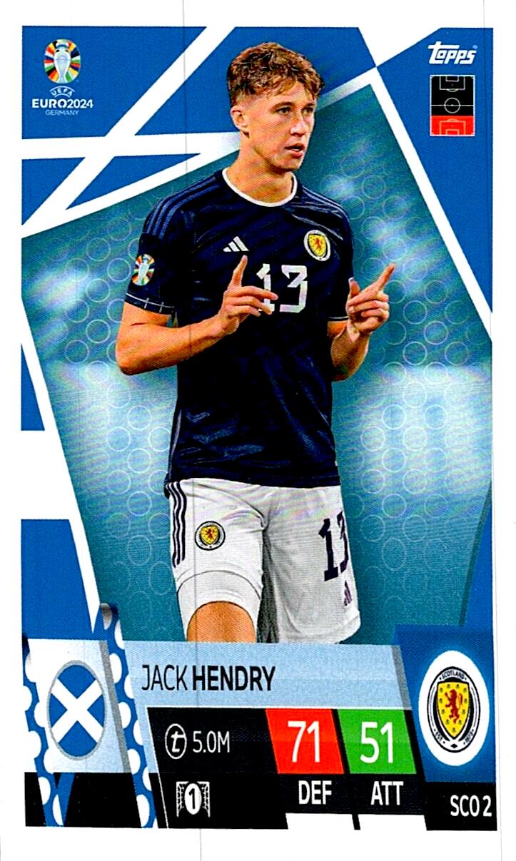 TOPPS MATCH ATTAX UEFA EURO 2024 JACK HENDRY ESCOCIA NºSCO2